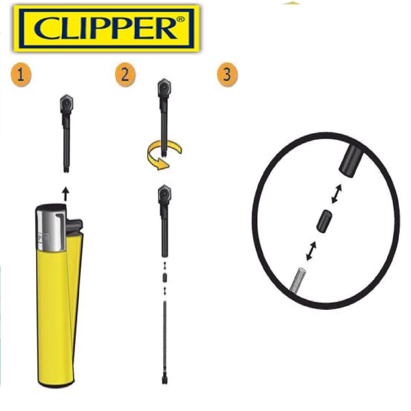 Genuine Clipper Lighter Flints, Black, 1 Pack of 9 Flints, USA Shipper