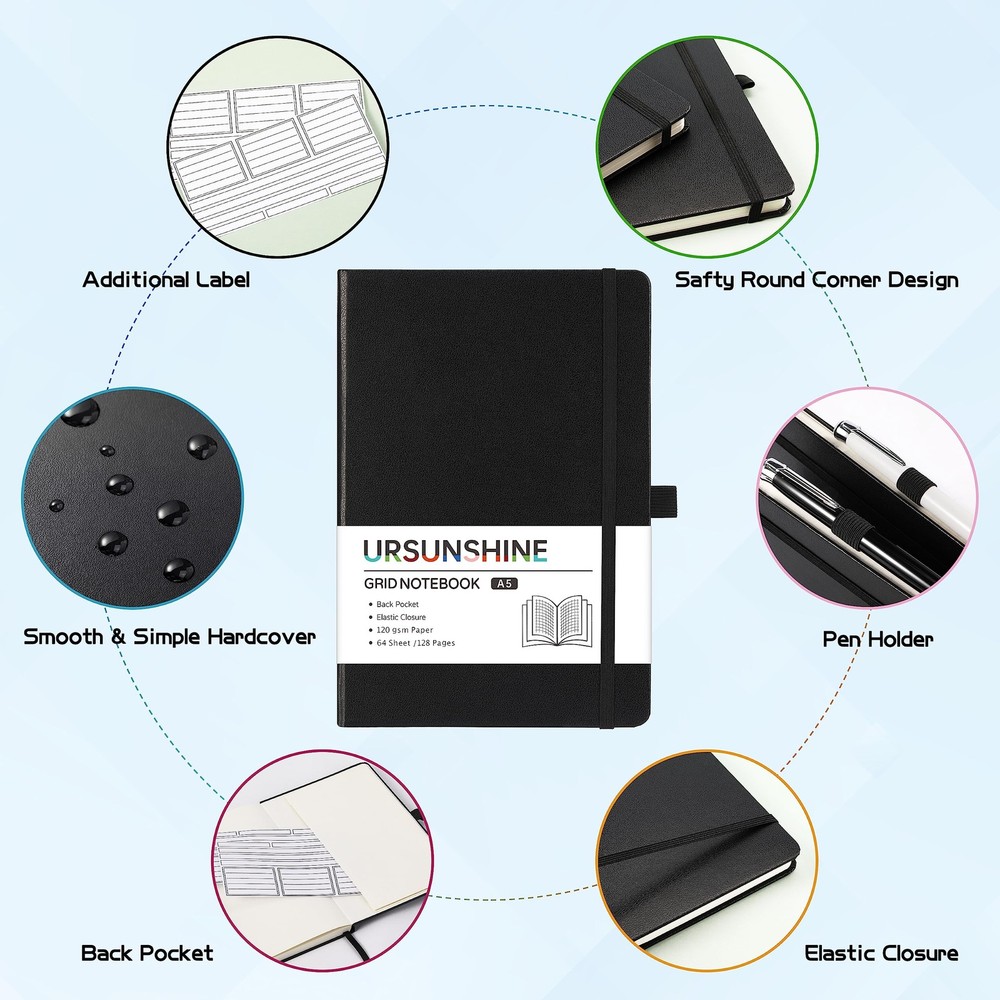 Graph Grid Paper Notebook/Journal - Classic Journal/Notebook with Grid, Black