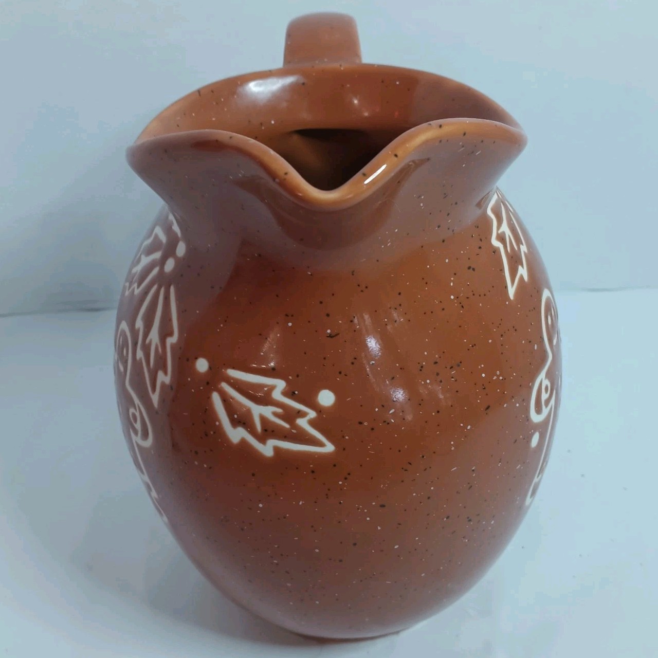 Cook's Bazaar Gourmet Collection Gingerbread Boy, Girl Speckled Glazed Pitcher