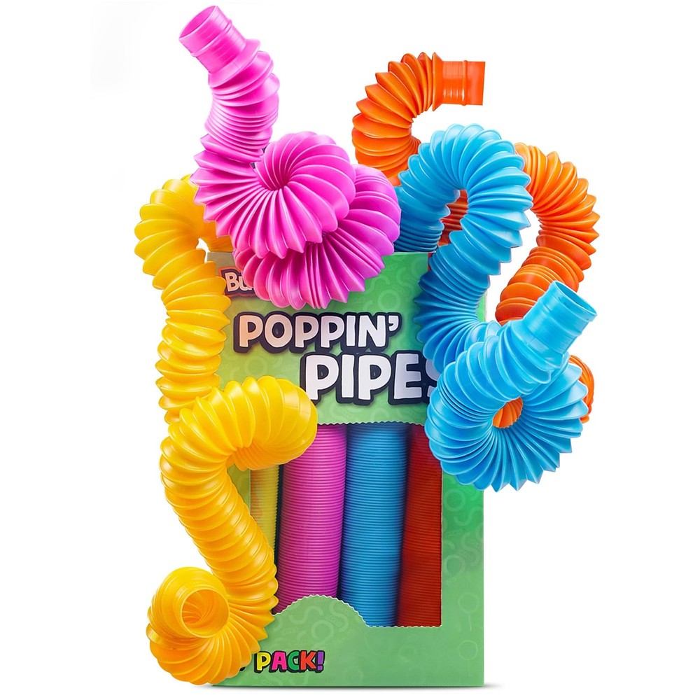 BUNMO Easter Basket Stuffers for Toddler - Pop Tubes - Large, Multicolor