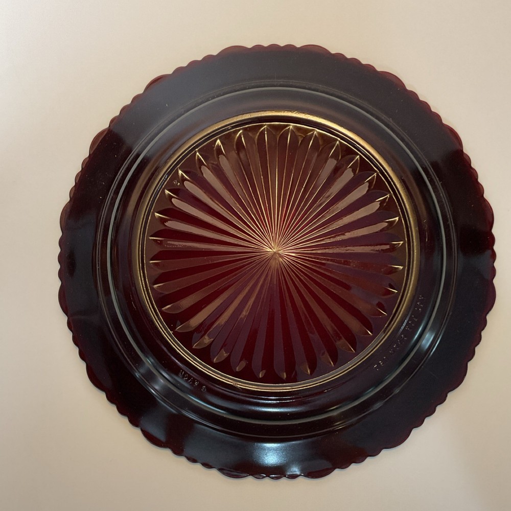 Avon Cape Cod Ruby Red Pie Plate Server New in Box