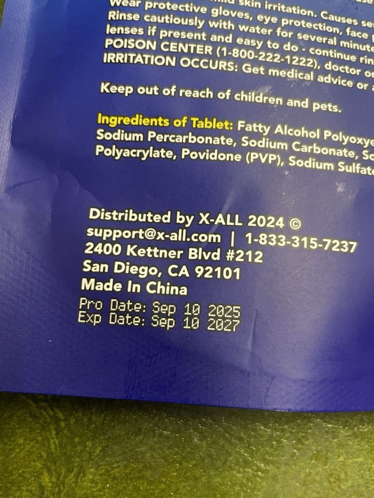 X-ALL Multipurpose Cleaning Tablets 5 tablets New / Sealed