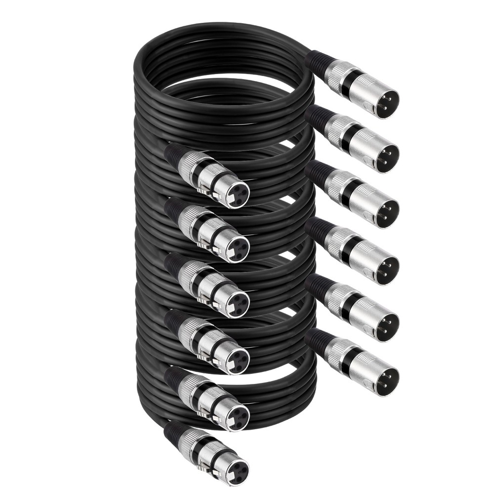 6 Pcs XLR Cables, 6.5 ft Microphone Cable for Live Recording Studios, Black