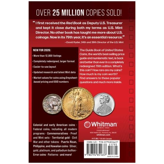 2026 Red Book Price Guide, 79th Edition, Spiral - In Stock and Shipping NOW!