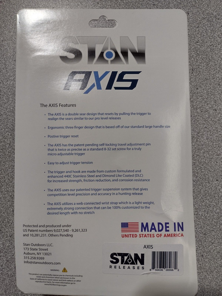 NEW!!!...STAN AXIS RELEASE...THUMB TRIGGER...AMBIDEXTEROUS...NEW!!!