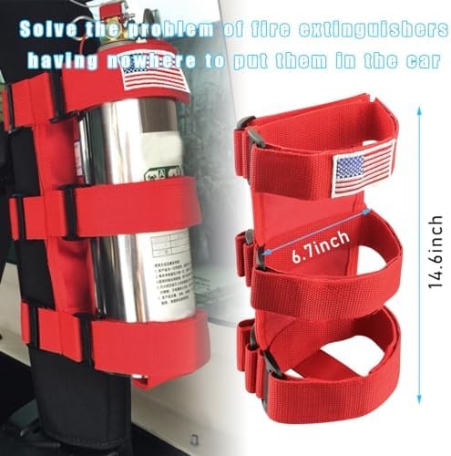 Roll Bar Fire Extinguisher Mount Strap Red