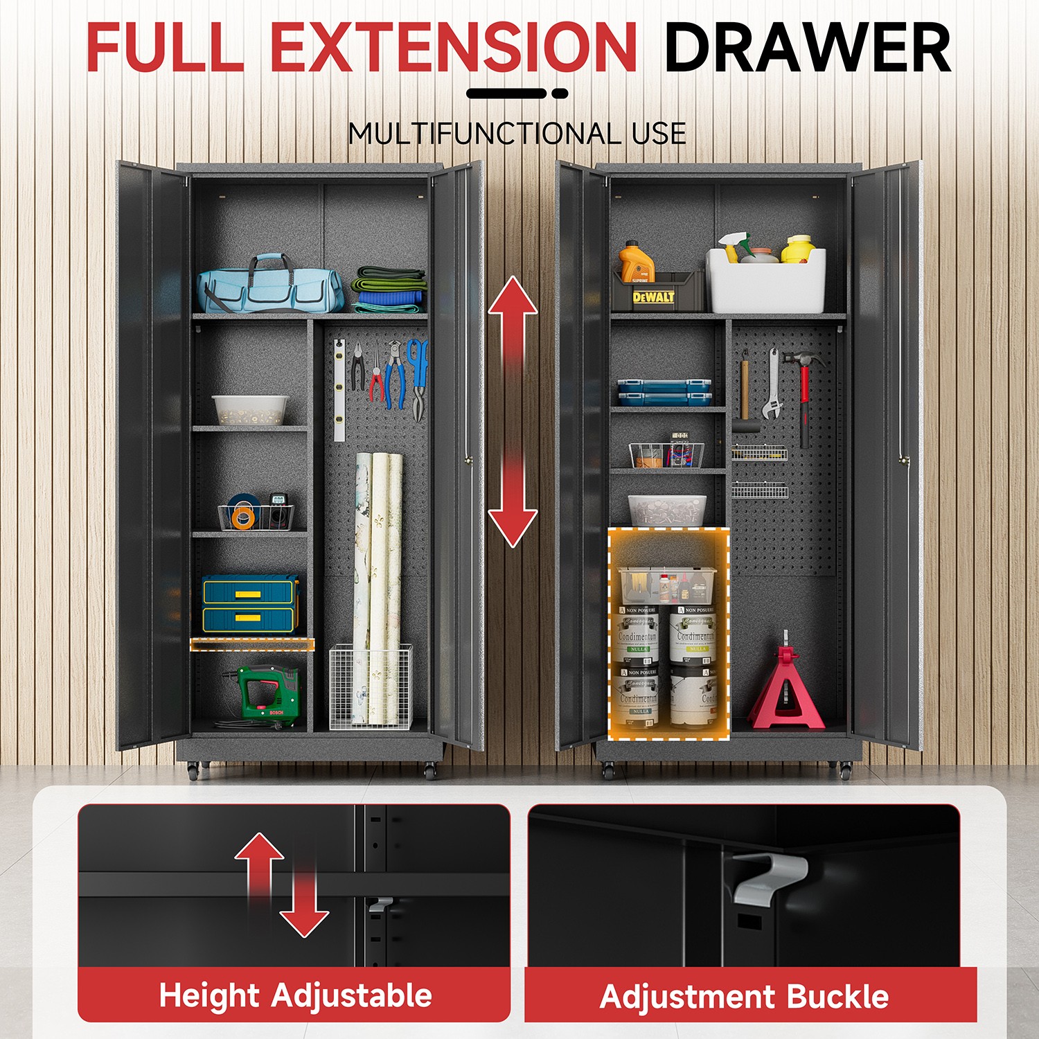 Metal Garage Cabinet Set Workshop Set Garage Cabinets Storage Set Tool Boxs 6pcs