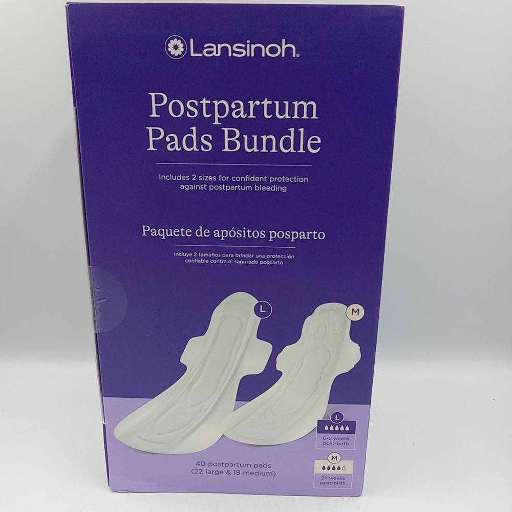 Lansinoh Postpartum Pads Bundle, 40 Count, Extra Absorbent Pads with Wings!..108
