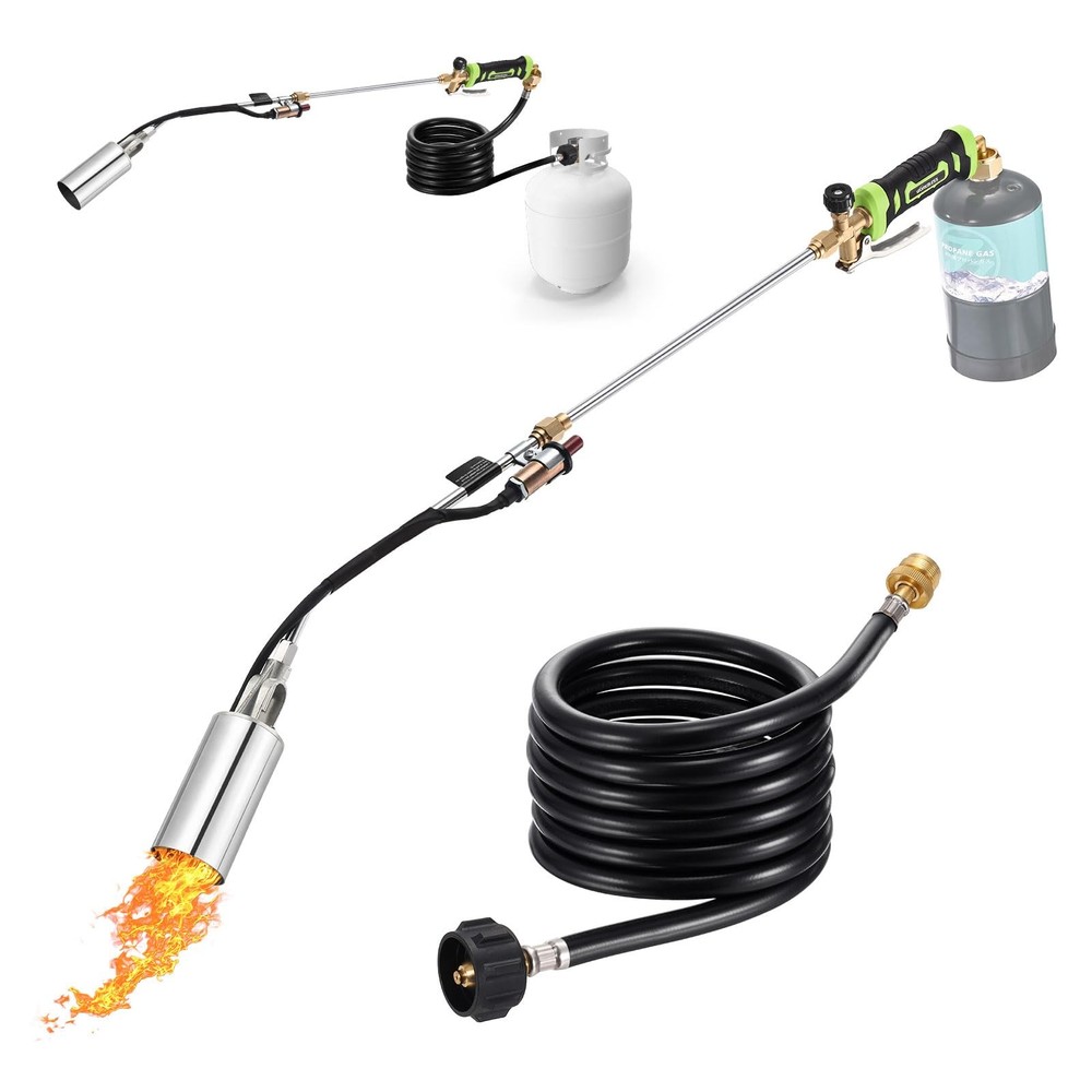 WorkBless Weed Torch, Propane Torch Burner with 10 ft Hose, Black