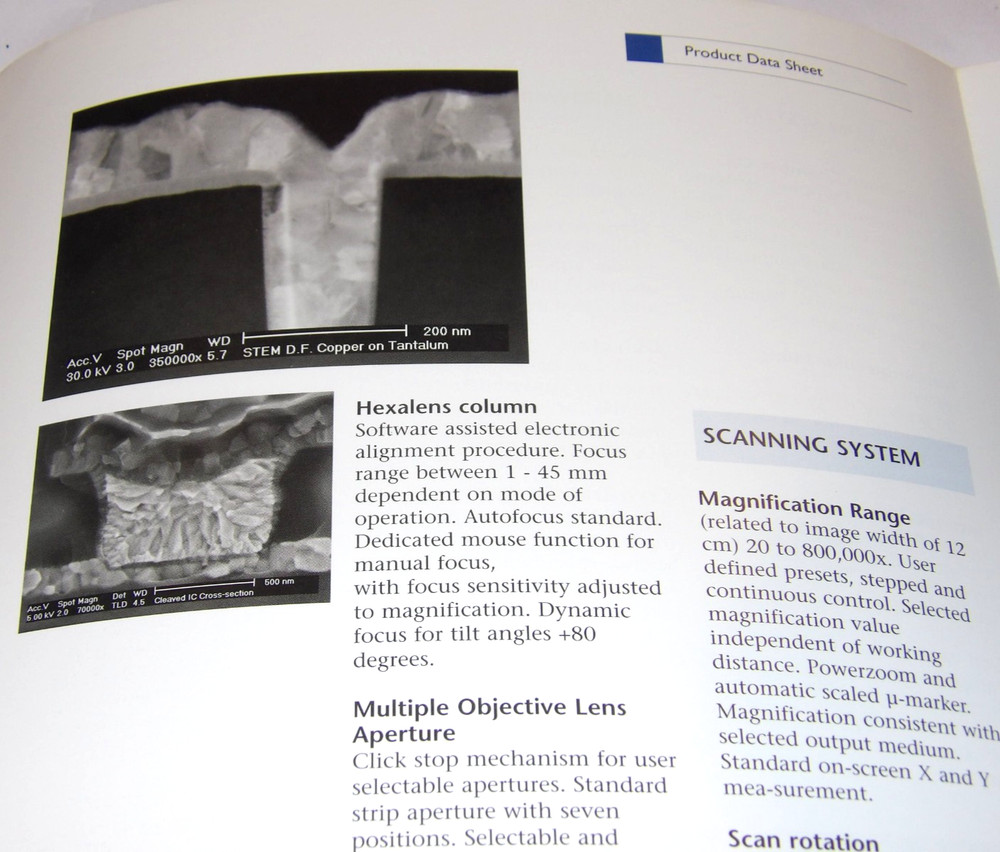 VTG 1999 FORENSIC SCIENCE WITH PHILIPS SCANNING ELECTRON MICROSCOPE BROCHURE/SEM