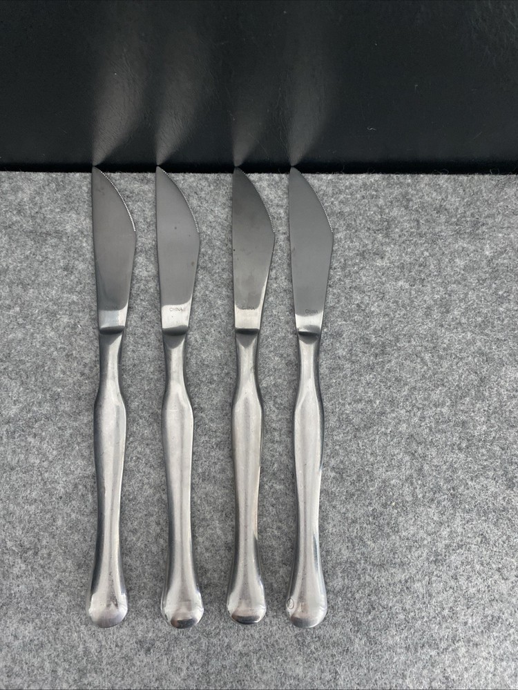 4 Retroneu 18/10 Stainless SILHOUETTE Flatware Modern Solid Knives