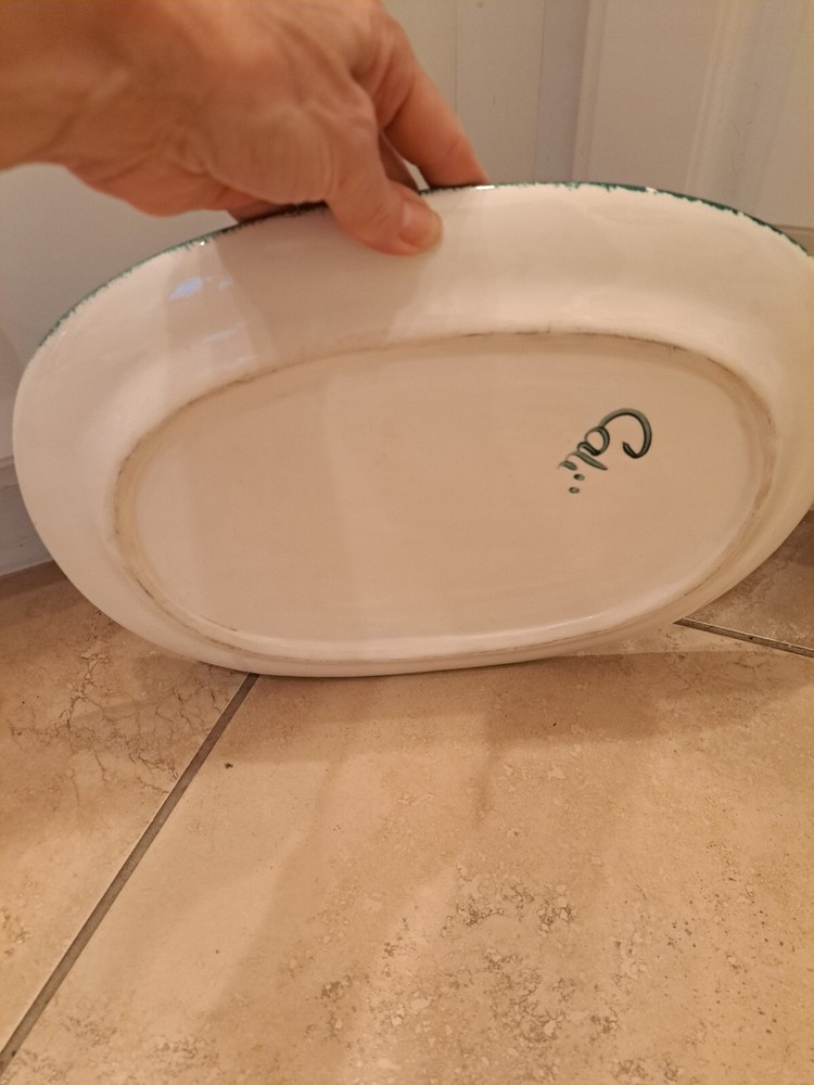 Cali pottery serving tray, bunny