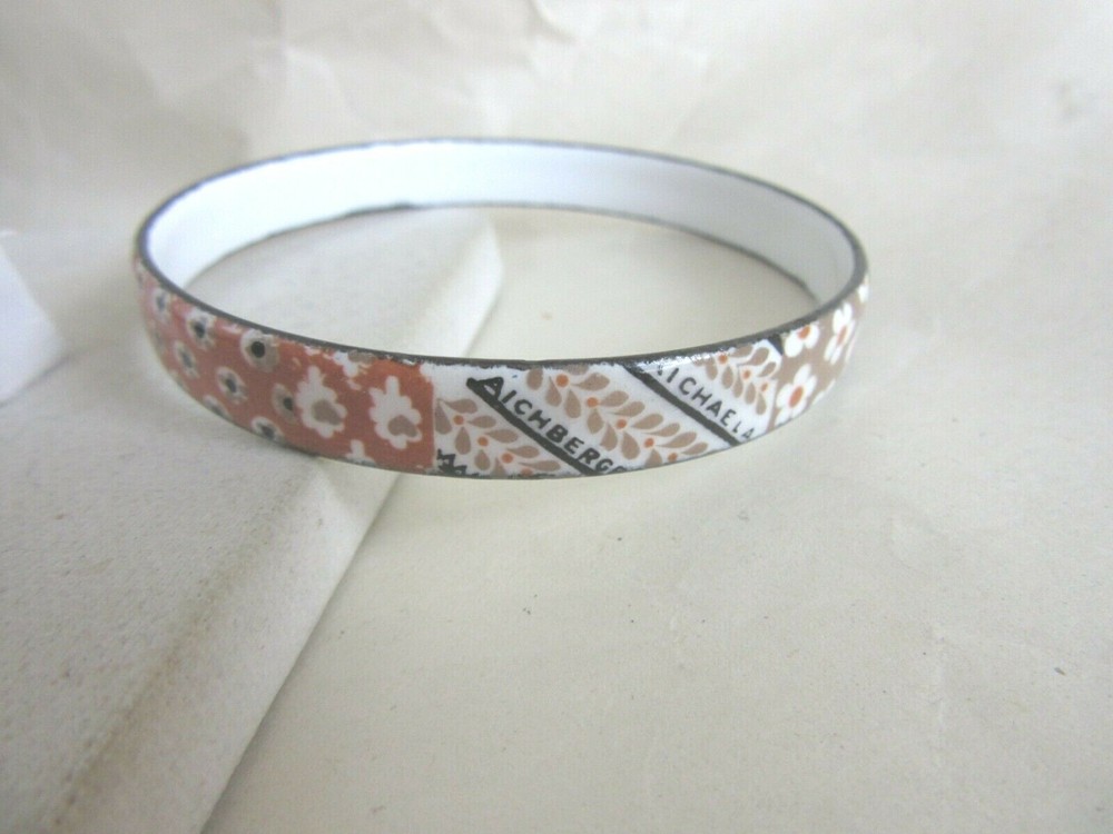 Michaela Freye Aichberger brown/tan enameled bangle bracelet