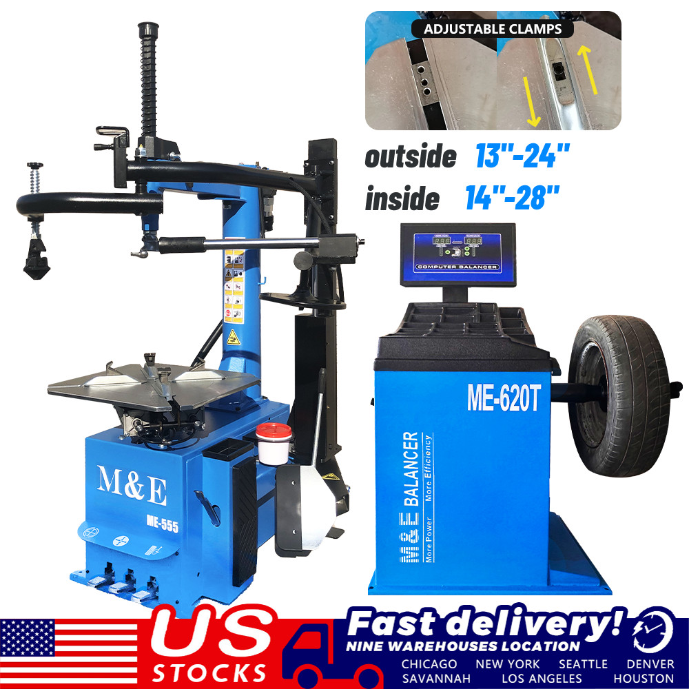 M&E Tire Changer Machine ME-T555 + Wheel Balancer ME-B620T Automotive Equipment