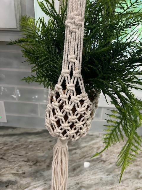 Hanging Macrame Plant Decor With Artifical Plant