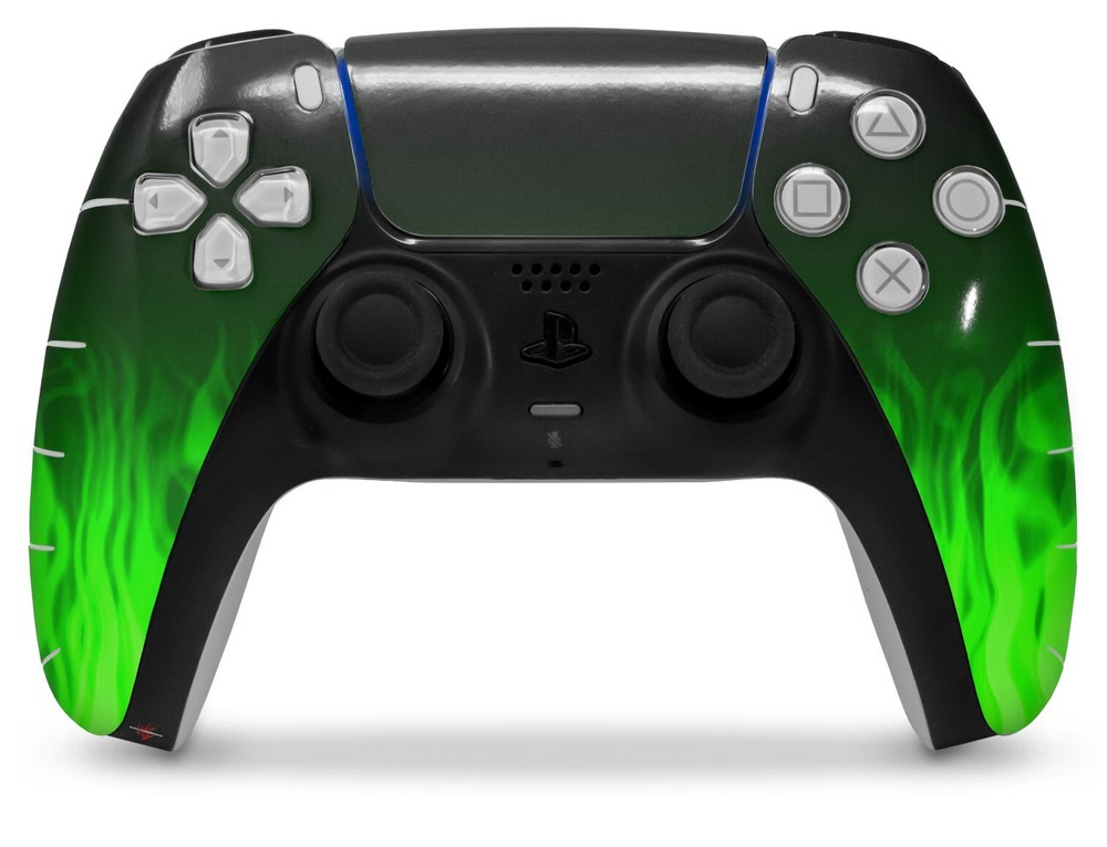 Skin Sony PS5 Controller Fire Green