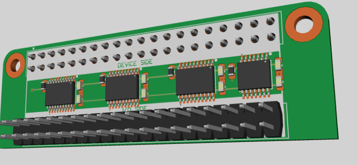Raspberry Pi 2 3 4 Zero 3.3v 5v GPIO bidirectional voltage level shifter hat