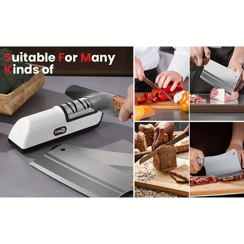 Professional Electric Knife Sharpener - 4-Stage Precision Automatic Kitchen Tool