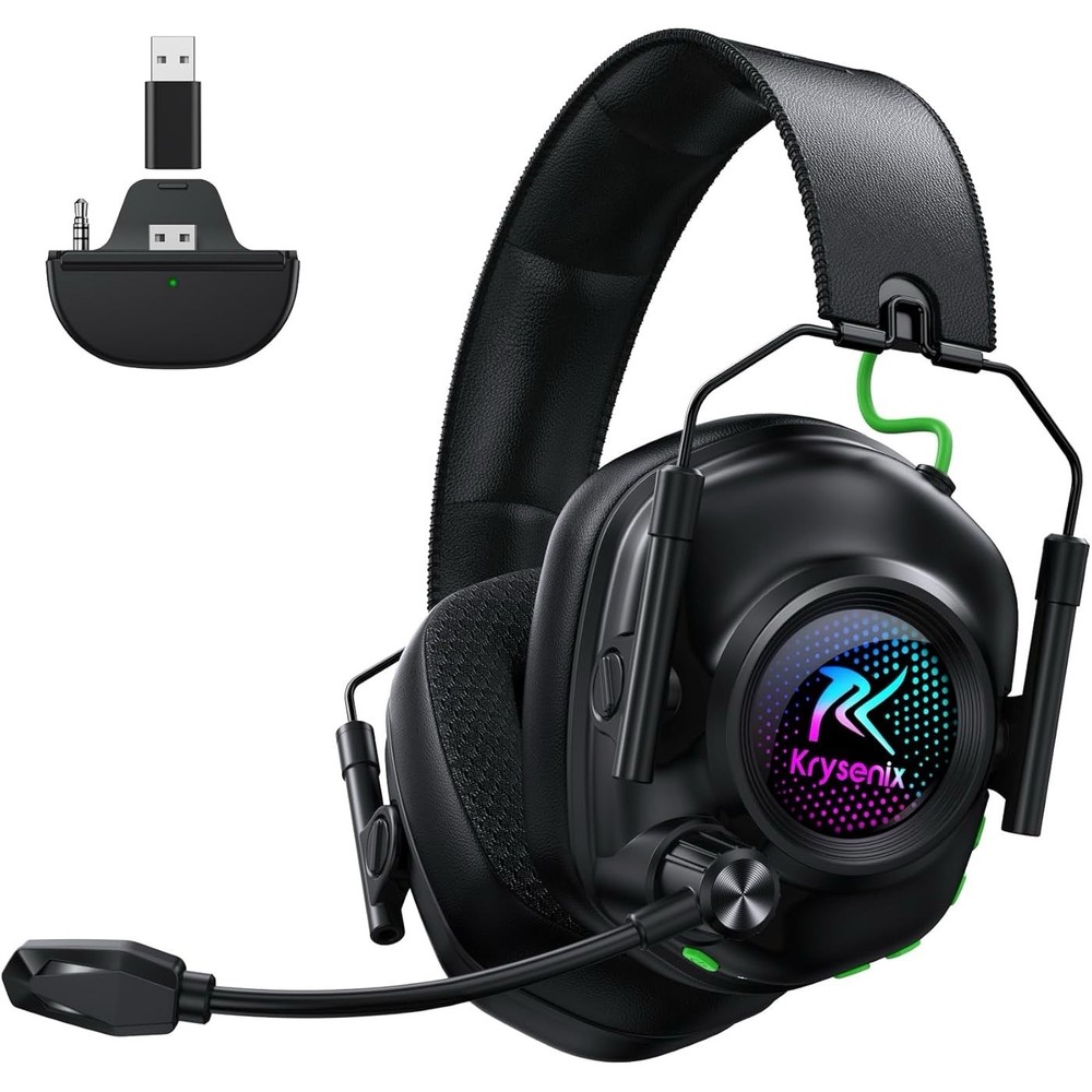 Wireless Gaming Headset with Noise Canceling Microphone for PC, PS5, PS4, Switch