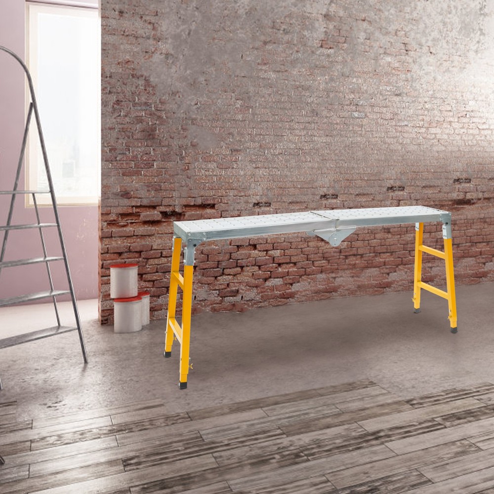 Portable Work Platform Adjustable Work Platform with Folding Legs for Workshop