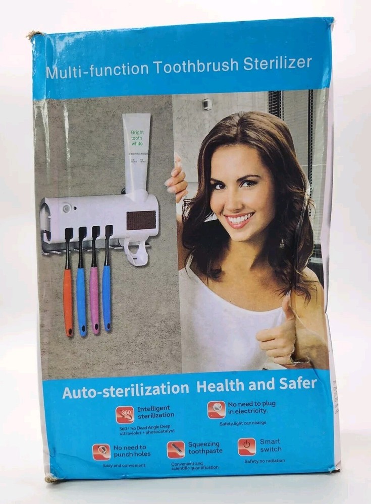 Multi-Function Tooth Paste & Brush Intelligent Ultraviolet Auto-Sterilizer,White