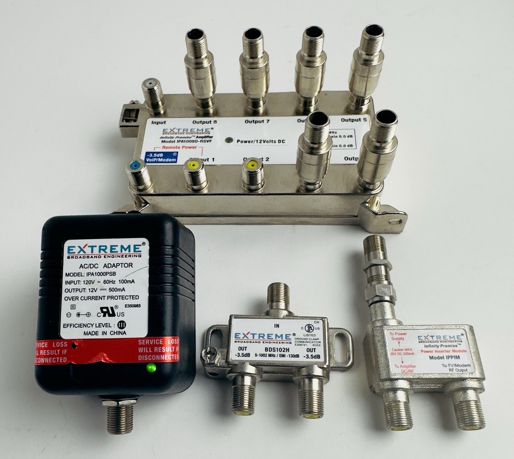 Extreme IPA1008D Amplifier 8-way Connection Splitter & Power Adaptor + Module