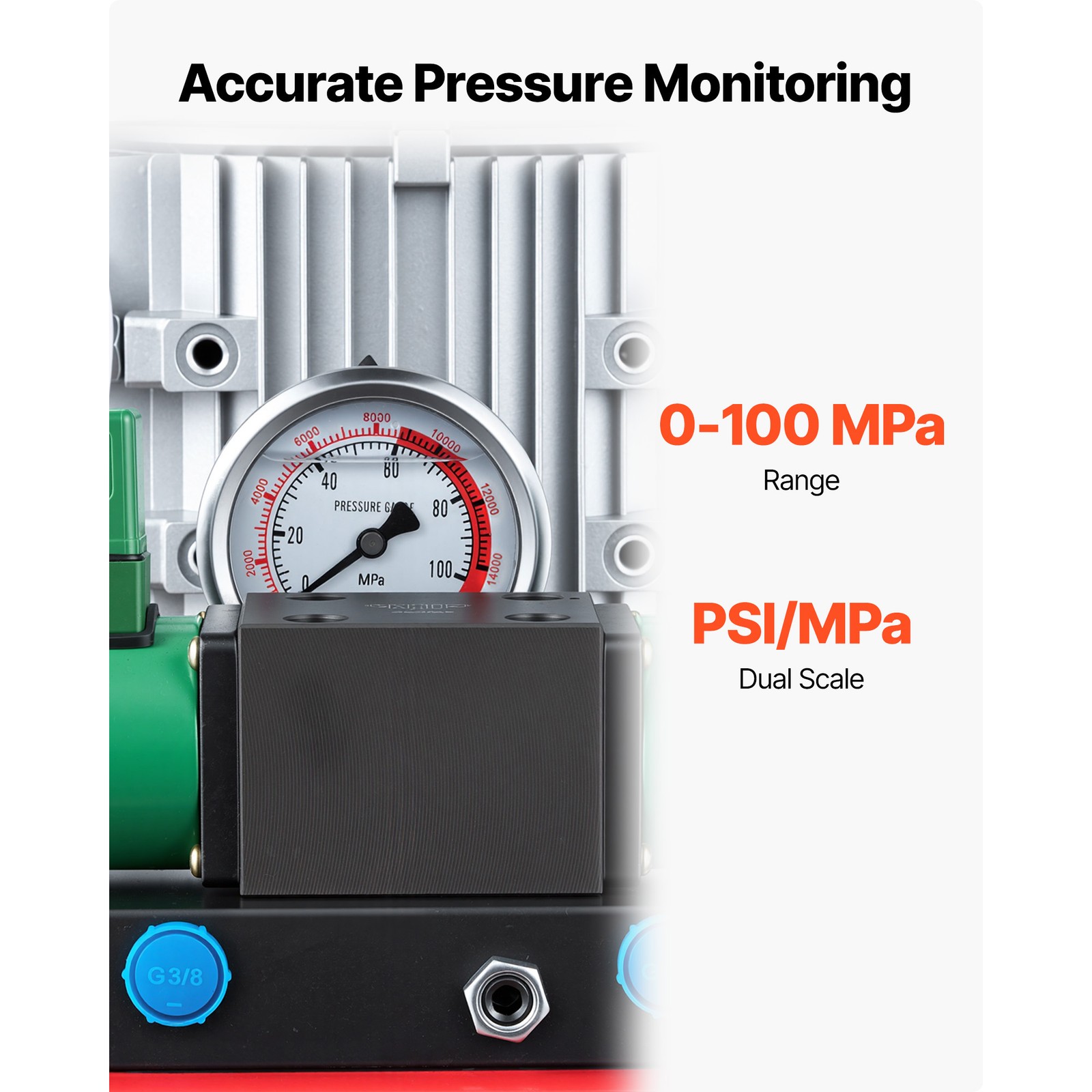 Uimoso Electric Hydraulic Pump 750W 10000 PSI Dual Acting Solenoid Valve Pedal