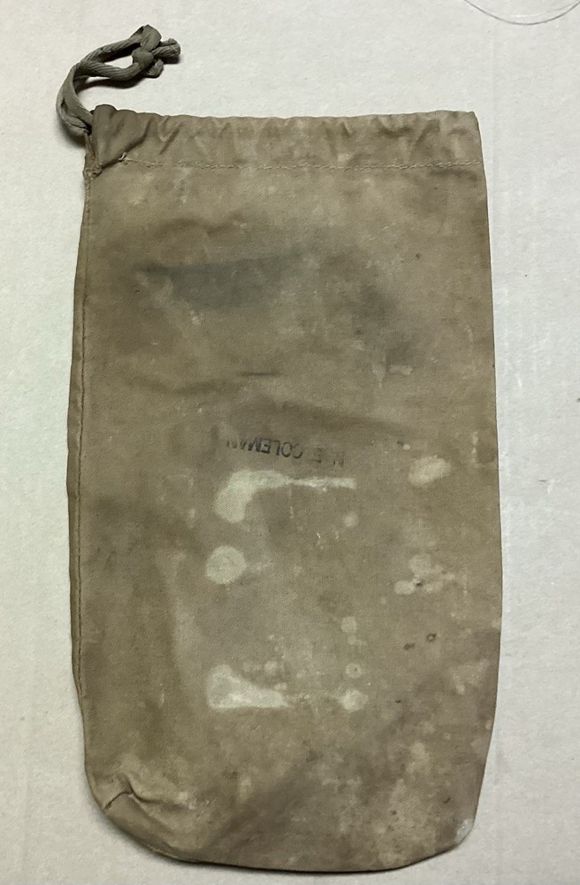 WW2 Marine Canvas Ditty Bag Drawstring N. E. Coleman