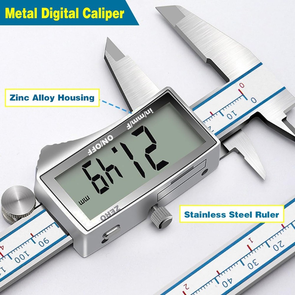 Digital Calipers, DITRON 6" Vernier Caliper- Electronic Micrometer with Large...