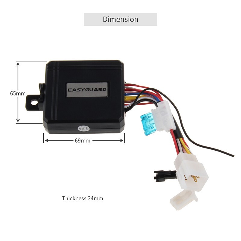 Easyguard 2 way motorcycle scooter alarm kit motion sensor remote engine start