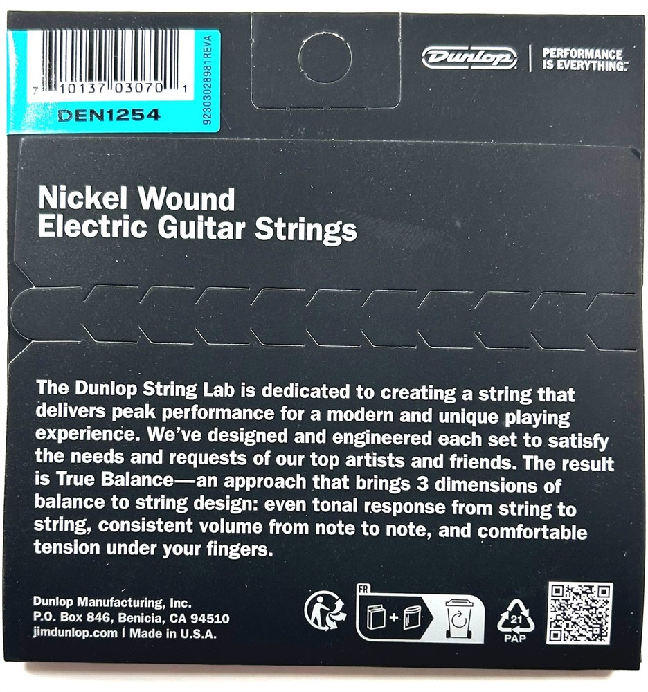 Dunlop Guitar Strings 2 Sets Electric Nickel 12-54 String Lab