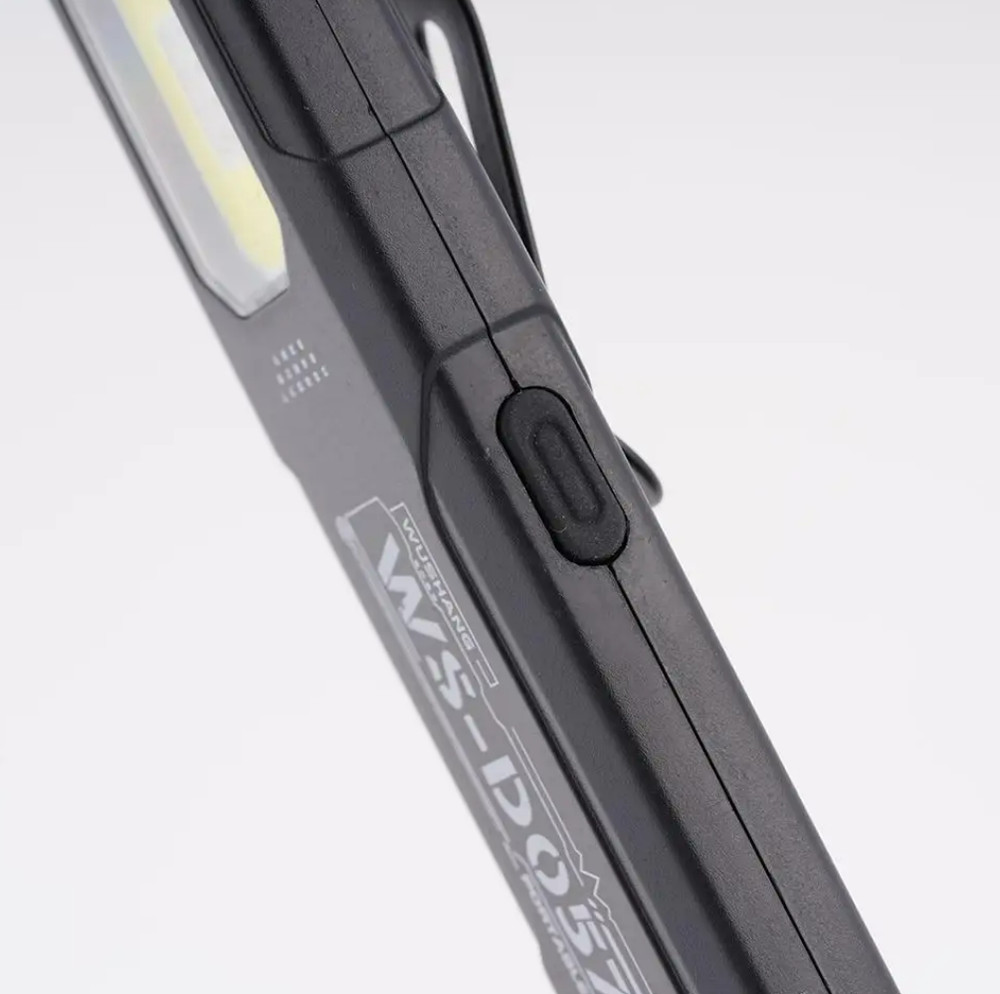 Portable USB Rechargeable Flashlight + Side Light Torch Mini Work COB LED Clip
