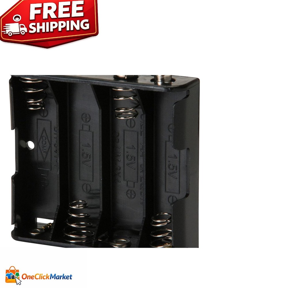 Effortless 9V Snap Connection Battery Holder for 4 AA - Compact & Reliable