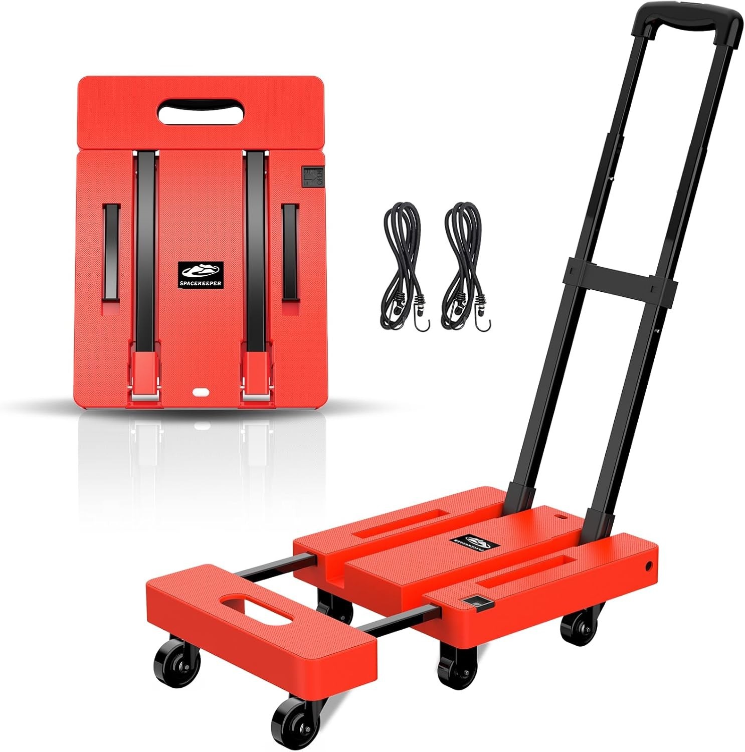 Folding Hand Truck, 500 LB Heavy Duty Luggage Cart, Utility Dolly Platform Cart