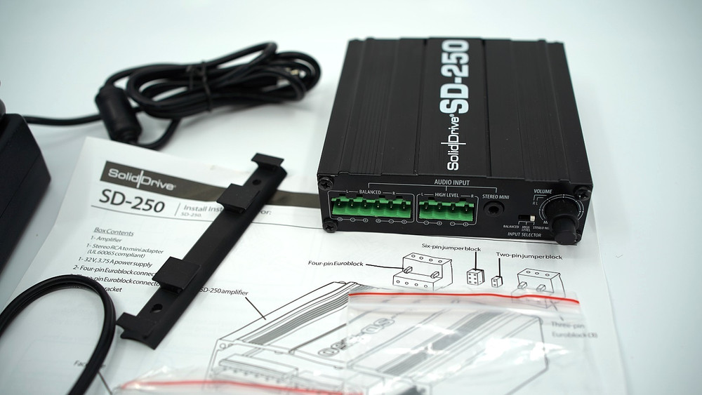 Soliddrive SD250 2-Channel Class D Mini Amplifier with Built-In EQ