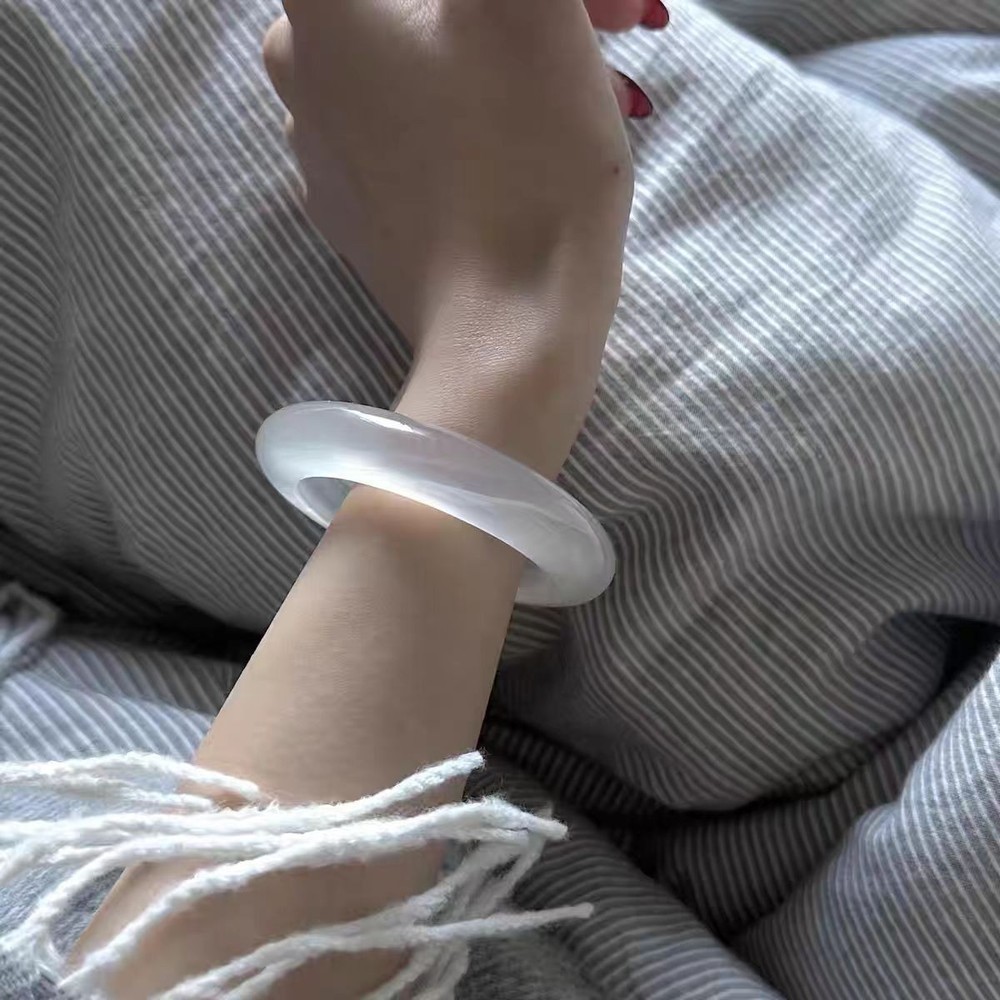 Natural White Moonstone Agate Bracelet