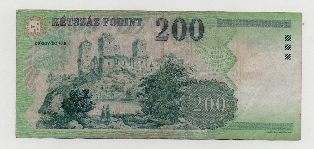 HUNGARY 200 FORINT 2002 PICK 187B LOOK SCANS