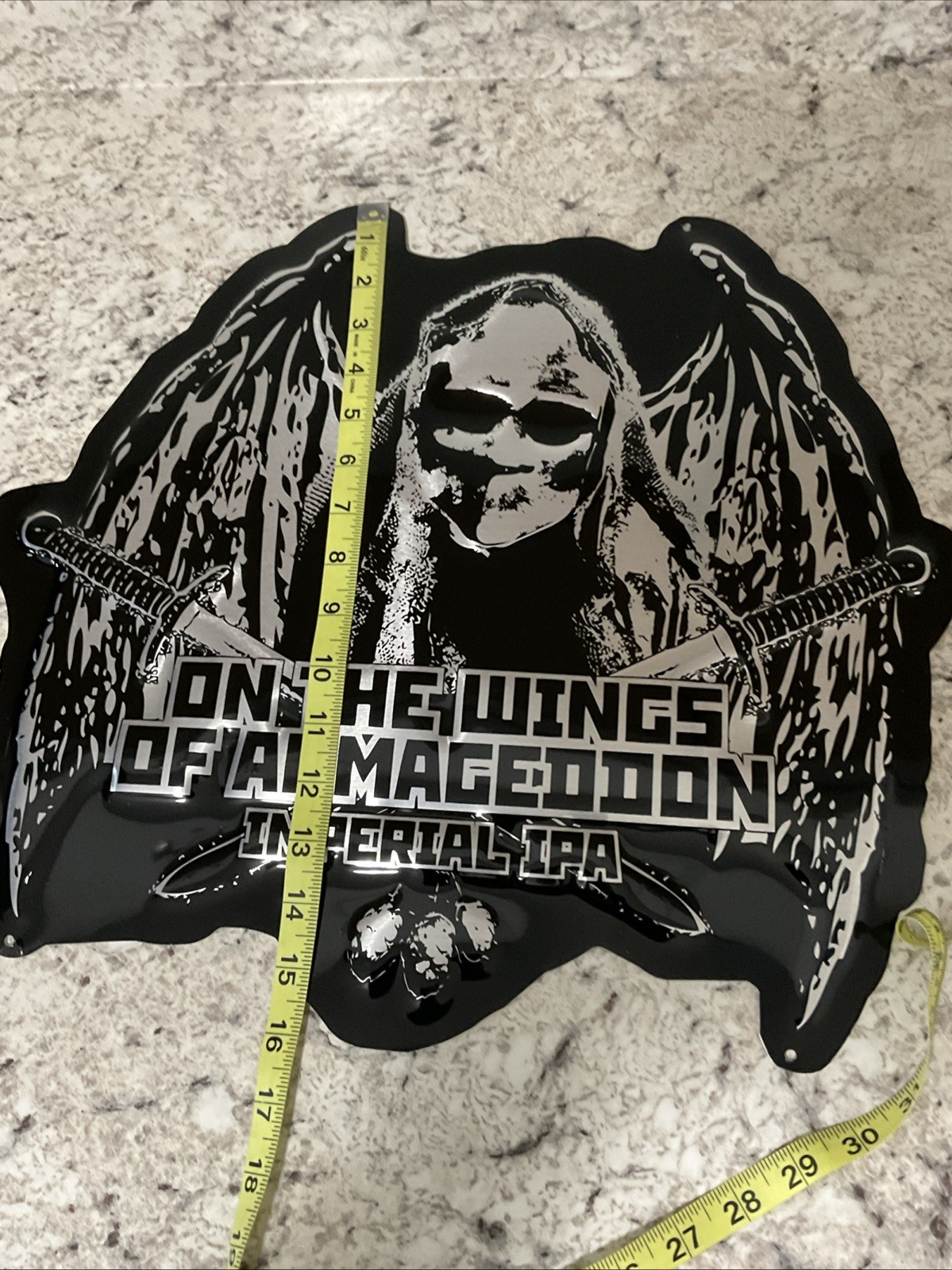 DC Brau Brewing Co Metal Tin Tacker Bar Sign Beer On The Wings Of Armageddon