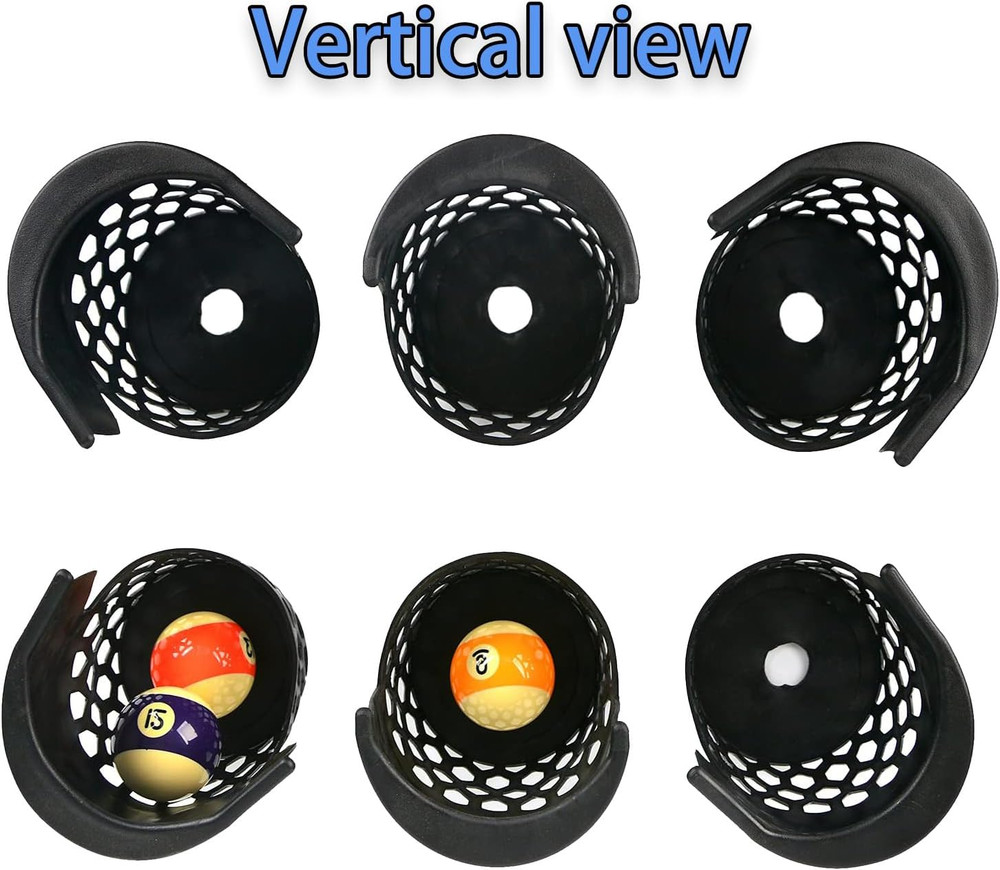 Pool Table Replacement Pockets - Set of 6 Plastic Web Pockets for Billiard Table