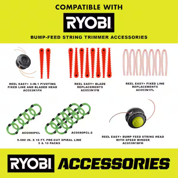 Ryobi Electric String Trimmer 18in 10Amp Corded Attachment Capable Lightweight