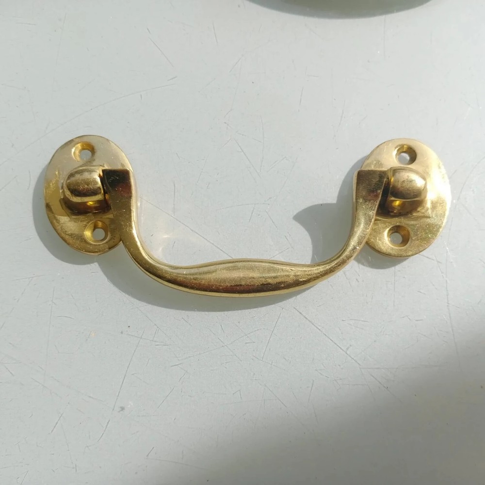 2 solid brass 5 " inches medium sea chest Box Handle 12.5 cm heavy strong Pulls