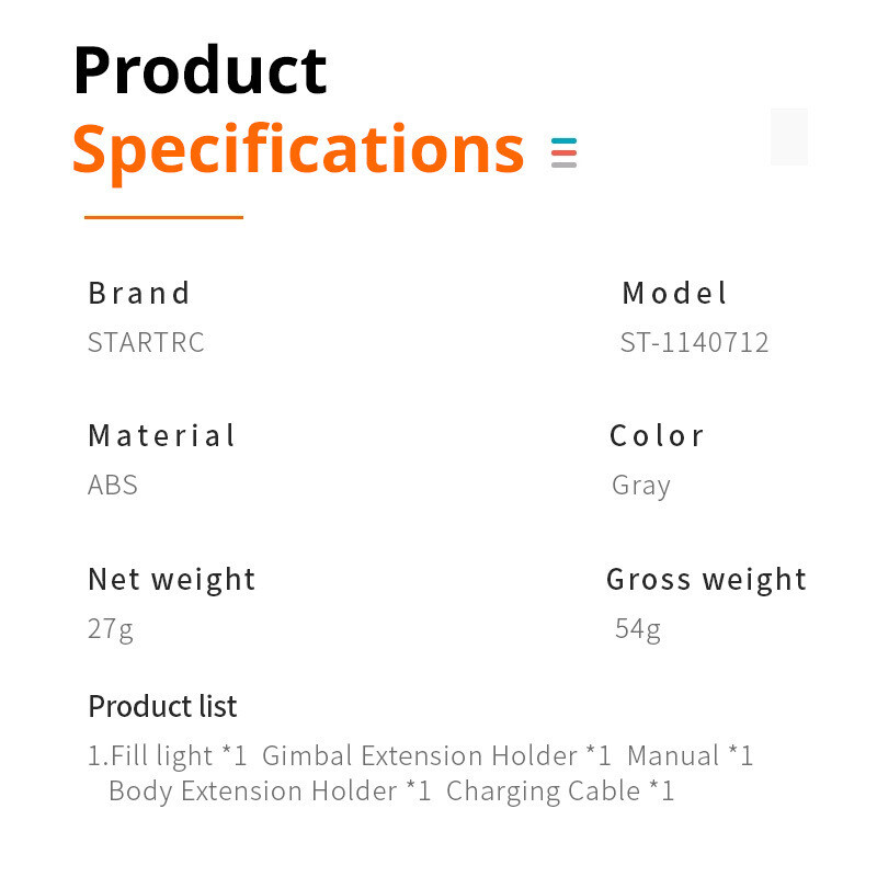 STARTRC Universal Magnetic Fill Light with Bracket