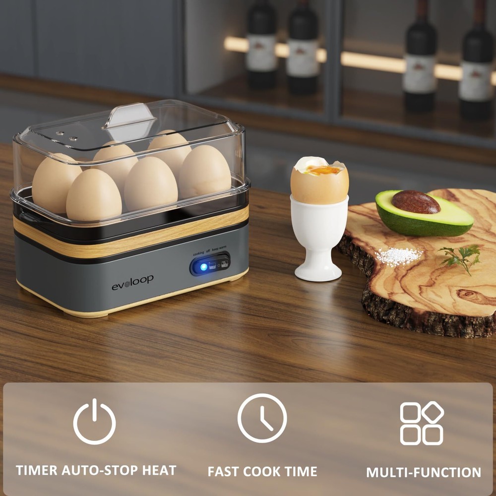 Rapid Egg Cooker 6-Egg Capacity BPA Free Soft Medium Hard Boiled