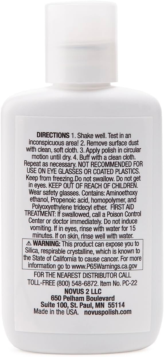 Novus #2 Fine Polish Scratch Remover Cleaner, 2oz. Bottle