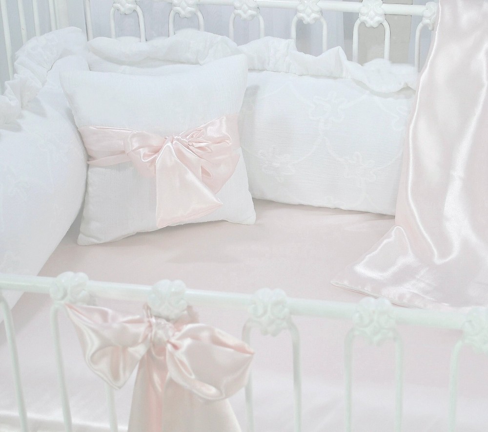 Charlotte Pink Satin Bow Pillow