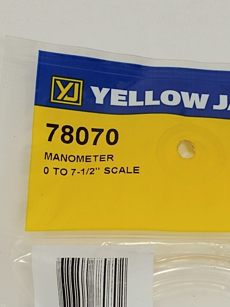 Yellow Jacket 78070 Water-Type Scale Manometer, -2" - 0 - 7-1/2"