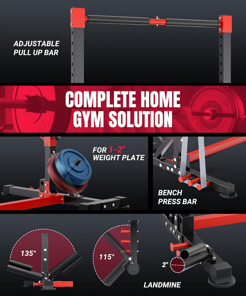 YOLEO Smith Machine & Squat Rack Combo, Multi-Functional Power Racks with Adjust