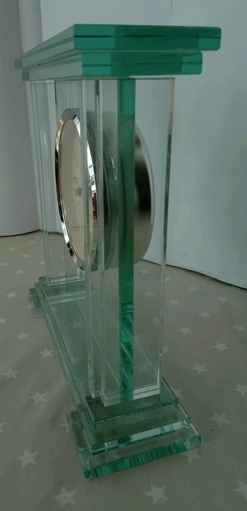 Danbury Glass Quartz Mantel Clock Working Condition