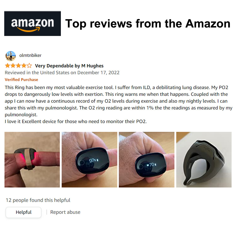 Wellue Rechargeable O2Ring Pulse Oximeter Continuous Tracking SpO2 & Pulse Rate