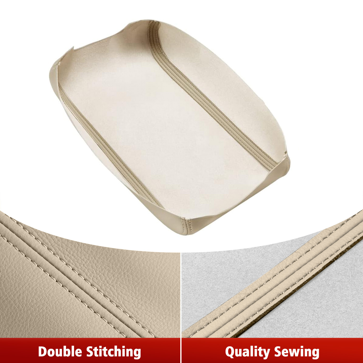 Fits 2012-2017 Toyota Camry Leather Center Console Lid Armrest Cover Ivory Tan